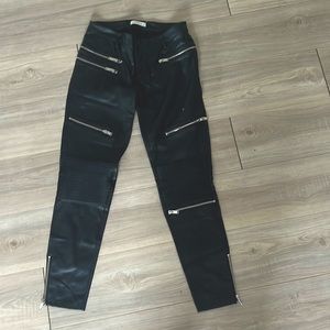 ZARA premium denim leather motorcycle pants